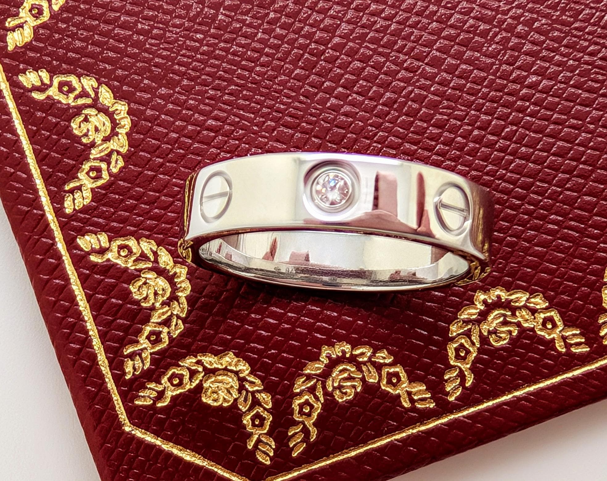 Cartier Love Ring in Size 5, White Gold + Diamond, Authentic With