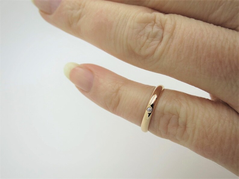 CARTIER WEDDING Ring, Size 51 (5.75 US) 2.5mm Yellow Gold & Diamond Band, Cartier B4057700, Cartier 1895 Ring w Certificate, Stackable Rings 画像 4