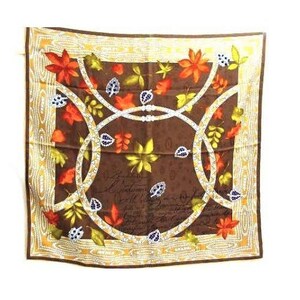 CARTIER SCARF, "L'Automne" Model, 100% Silk, Made in France, with Tag & Box, Cartier Foulard Soie, Vintage Scarf image 9