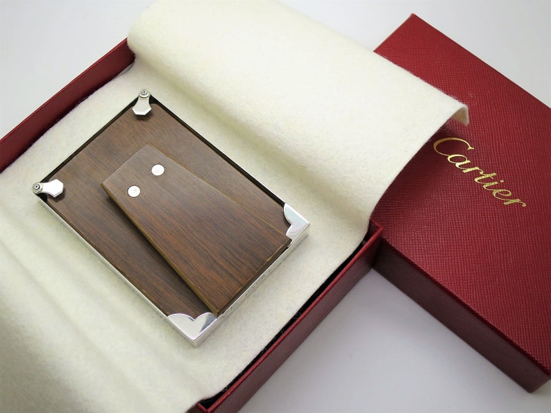 CARTIER PHOTO FRAME, Handmade of Solid Silver w Wood Back, Circa 1950's, Picture Frame, Gifts for Women, Gifts for Men, Vintage Cartier image 2