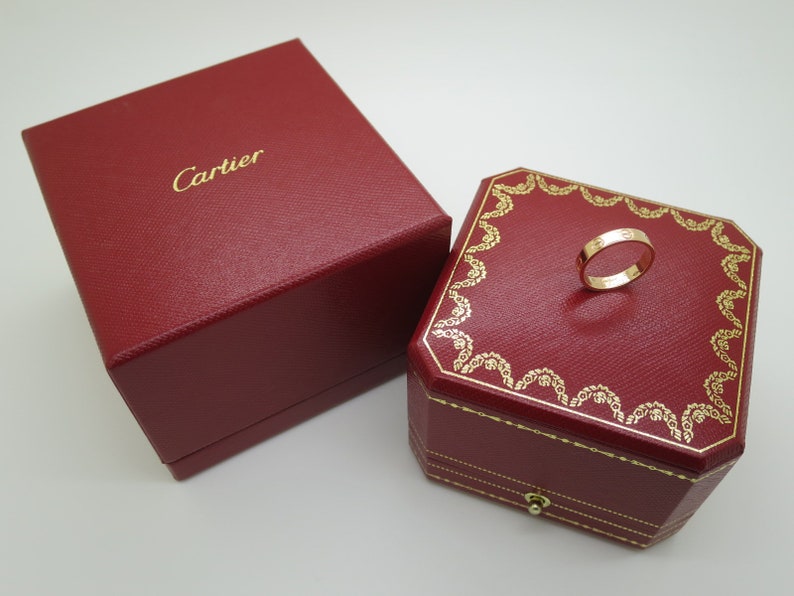 CARTIER LOVE Band, Size 48 (4.75 US), 18kt Rose Gold w Cartier Box & Certificate, Cartier B4085200, Cartier B4085248, Cartier Pink Love Ring image 4