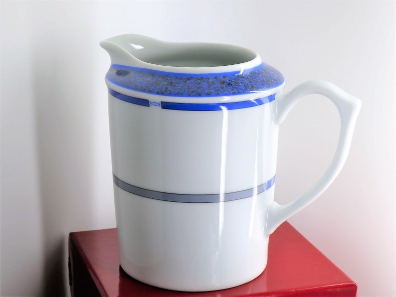 CARTIER 3-PC SERVICE, Coffee/Teapot w Cream & Sugar, "La Maison Venitienne" Porcelain w Cartier Red Boxes, Lapis Blue, Fine China, Limoges image 6