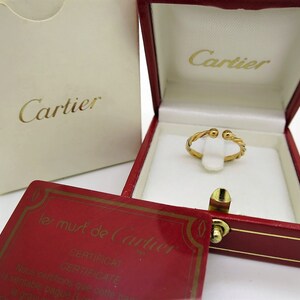 CARTIER TWIST Ring, Size 50 (5.5 US), Trinity Ring with Cartier Box & Certificate, 18kt Yellow, White + Rose Gold, Stackable Ring, Midi-Ring image 6