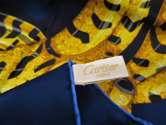 AUTHENTIC CARTIER SCARF in Silk with Vintage Brac… - image 2