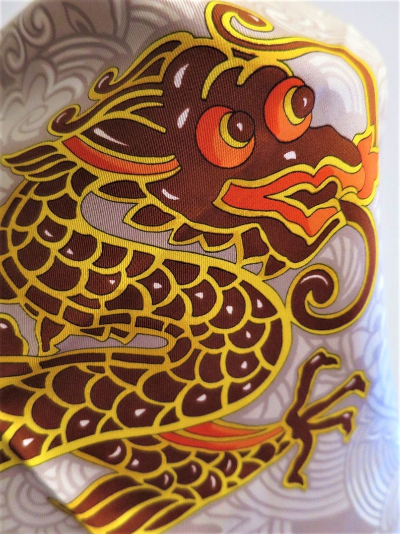 CARTIER SCARF, "Le Baiser du Dragon" Edition, 100% Silk, Includes Cartier Tag & Certificate, Cartier Red Box, Foulard Soie, Vintage Scarves image 1