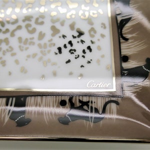 CARTIER TRINKET TRAY, "Panthere Savanna" Decor, Cartier T1220719 Trinket Tray or Ring Dish, Fine Porcelain, 24kt Gold, Limoges Porcelain image 5