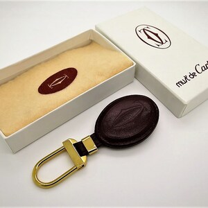 CARTIER KEY CHAIN, Burgundy Cowhide w Golden Appointments & Cartier Box, Cartier Key Fob, Leather Goods, Wallets, Handbags, Must de Cartier image 6