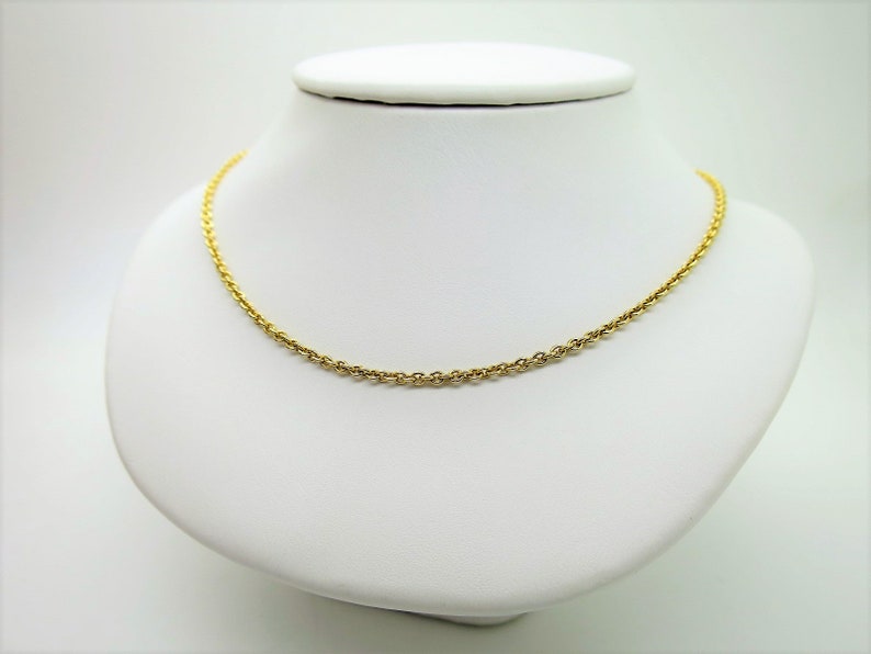 CARTIER CHAIN, 18kt Yellow Gold, 16 Inches Long, Secure Mid-Weight Gauge for Pendants, Cartier Box & Certificate, Cartier Necklace image 5