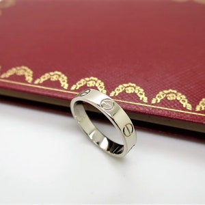 CARTIER LOVE Band, Size 49 (5 US), 18kt White Gold, Cartier Love Ring, Cartier B4085100, Cartier B4085149, Gifts for Her, Wedding Ring image 7