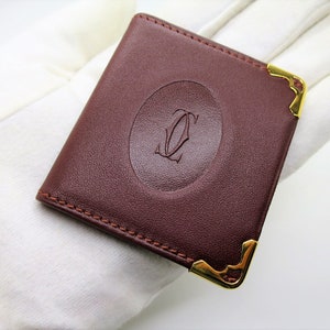 CARTIER PICTURE HOLDER in Classic Burgundy with Gilt Detail Includes Cartier Pouch and Box