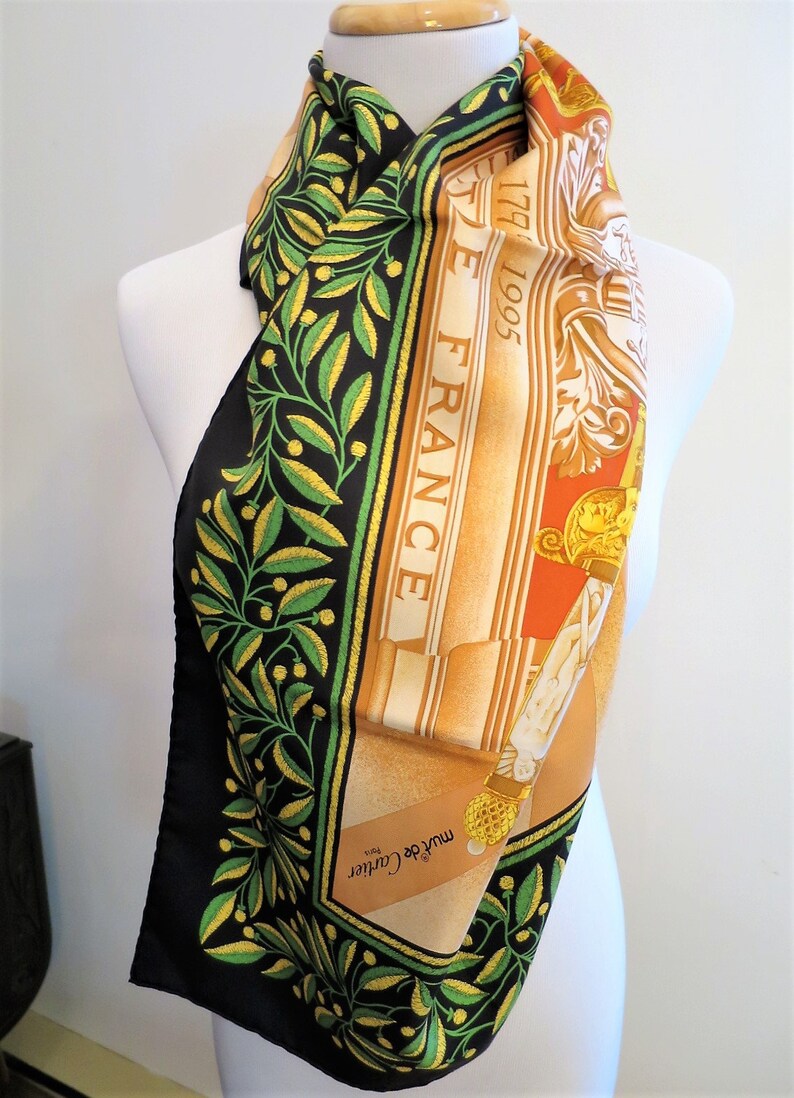 CARTIER SCARF, "Institut de France 200 Année", 100% Silk, Includes Cartier Red Box, Cartier Foulard Soie, Vintage Scarf, Luxury Scarves image 8