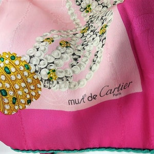 CARTIER SCARF, "Panthere Royale" Motif, 100% Silk, Made in Italy, Includes Tag, Box & Booklet, Foulard Soie, Vintage Scarf, Luxury Scarves imagen 1