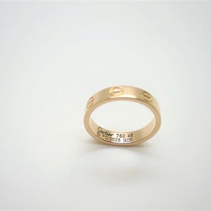 CARTIER LOVE Band, Size 48 (4.75 US), 18kt Rose Gold w Cartier Box & Certificate, Cartier B4085200, Cartier B4085248, Cartier Pink Love Ring image 6