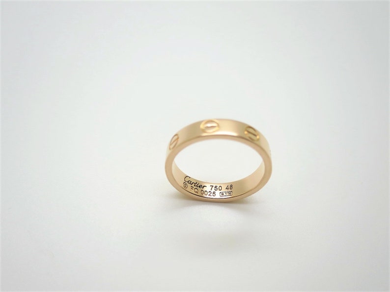 CARTIER LOVE Band, Size 48 (4.75 US), 18kt Rose Gold w Cartier Box & Certificate, Cartier B4085200, Cartier B4085248, Cartier Pink Love Ring image 6