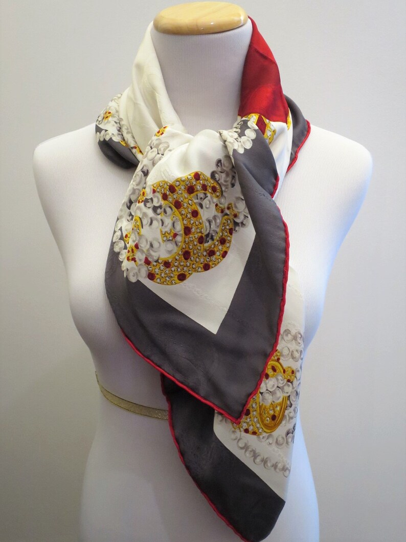 CARTIER SCARF, "Panthere Royale" Motif, 100% Silk, Made in Italy, Cartier Box & Certificate, Foulard Soie, Vintage Scarf, Luxury Scarves image 6