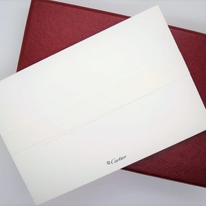 CARTIER STATIONERY, "Ruby Heart" Motif, Set of 9 w Envelopes & Box, Cartier Note Cards, Cartier Writing Paper, Luxury Paper, Fine Stationery image 4