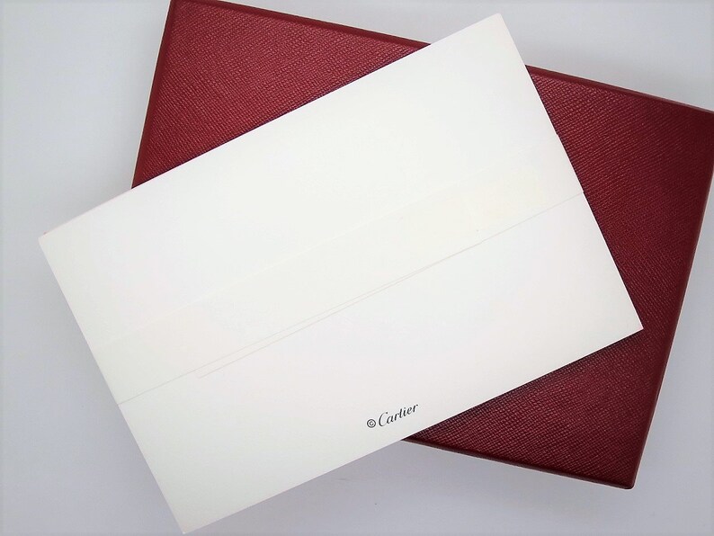 CARTIER STATIONERY, "Ruby Heart" Motif, Set of 9 w Envelopes & Box, Cartier Note Cards, Cartier Writing Paper, Luxury Paper, Fine Stationery image 4