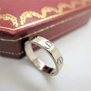CARTIER LOVE Band, Size 52 (6 US), 18kt White Gold, Cartier Love Ring, Cartier B4085100, Gifts for Women, Wedding Ring, Vintage Cartier image 6
