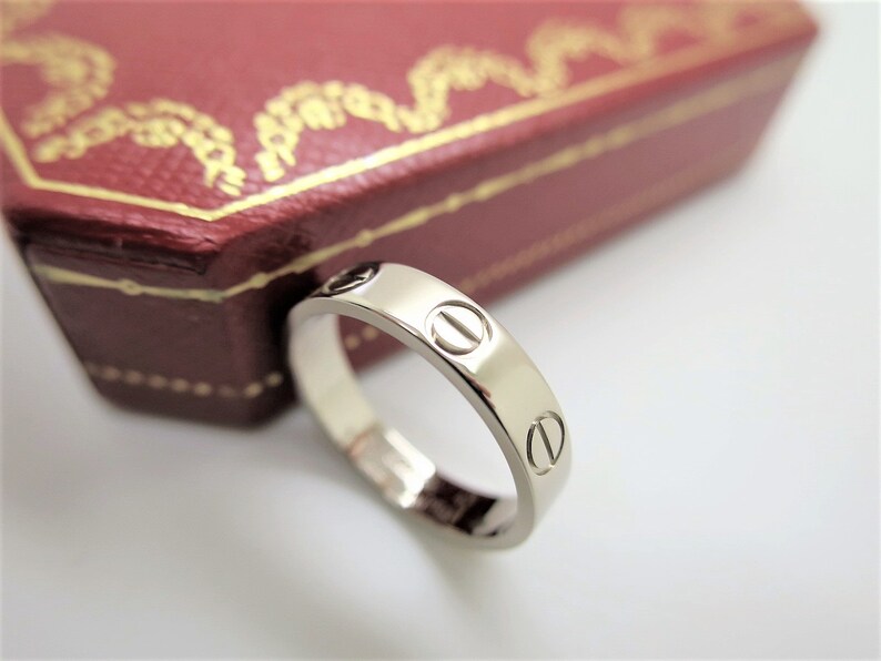 CARTIER LOVE Band, Size 52 (6 US), 18kt White Gold, Cartier Love Ring, Cartier B4085100, Gifts for Women, Wedding Ring, Vintage Cartier image 6
