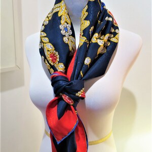CARTIER SCARF, "Patiala" Edition, 100% Silk w Cartier Tag & Box, Made in France, Cartier Foulard Soie, Vintage Scarf 画像 6