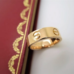 CARTIER LOVE Ring, Size 48 (4.5 US), 18kt Rose Gold w Cartier Box & Certificate, Cartier B4084800, Cartier B4084848, Pink Gold Ring image 3