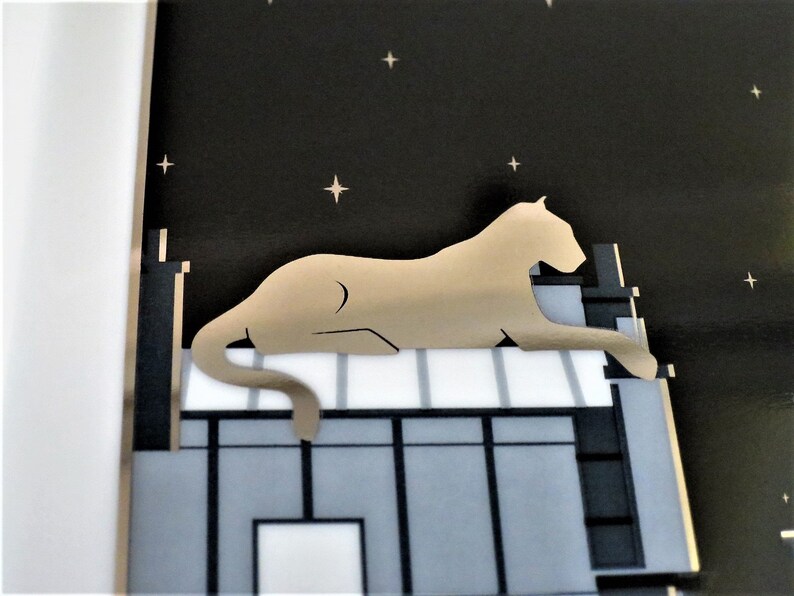 CARTIER TRAY (XL), "Midnight in Paris" Panthere Decor, Ideal for Jewelry & Vanity, Luxury Fine Porcelain, Platinum Decor, Limoges Porcelain image 3
