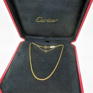 CARTIER CHAIN, 18kt Yellow Gold, 16 Inches Long, Secure Mid-Weight Gauge for Pendants, Cartier Box & Certificate, Cartier Necklace image 6