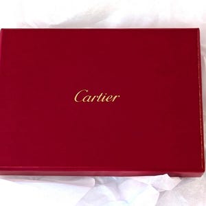CARTIER STATIONERY SET of 9 Note Cards with Platinum Decor Tortue Motif and Sparkling Platinum Lined Envelopes in Original Cartier Box
