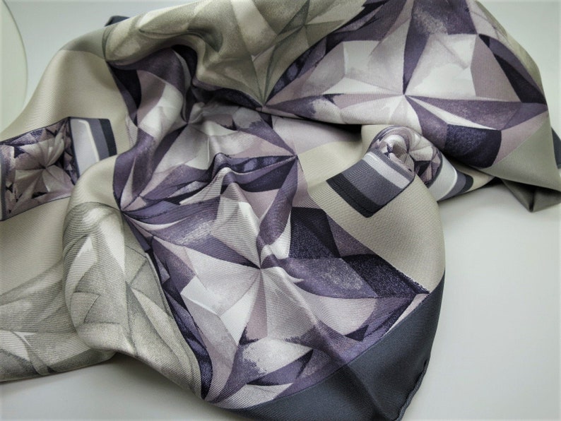 CARTIER SCARF, "Tank Ring" Motif, 100% Silk with Tag, Made in Italy, Vintage Scarf image 1