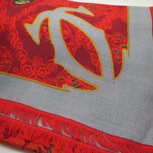 CARTIER SHAWL, "Royal Warrant" Pattern, Wool with Silk Blend, Made in Italy, Gifts for Women, Red Accessories, Scarves & Wraps, Evening Wrap image 9