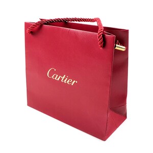CARTIER RED SHOPPER WITH PANTHERE ROYALE SCARF