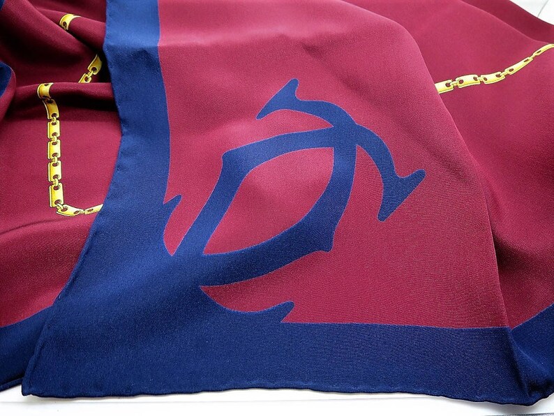 CARTIER SCARF, Modelo "C Monograma", Pañuelo 100% Seda, Made in France, Cartier Foulard Soie, Pañuelo Vintage, Seda de Lujo imagen 1
