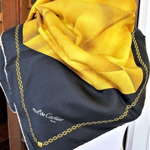 CARTIER SCARF, "Facets" Model, 100% Silk, Made in Italy, Cartier Foulard Soie, Vintage Scarf image 4