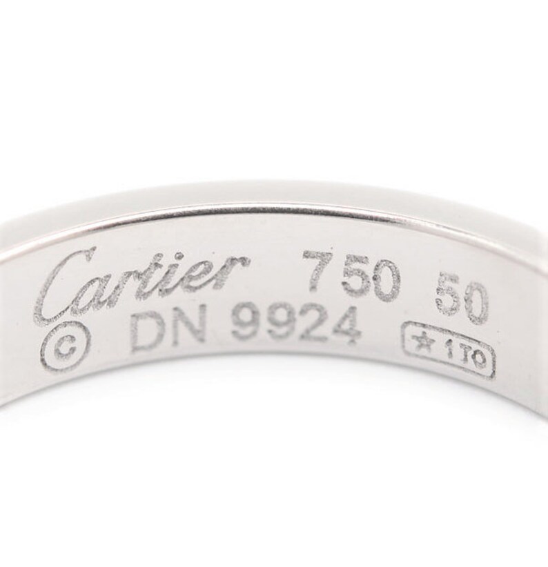 CARTIER LOVE Band, Size 50 (5.5 US), 18kt White Gold, Love Ring, Cartier B4085100, B4085150, Wedding Ring, Stacking Rings, Anniversary Ring image 8