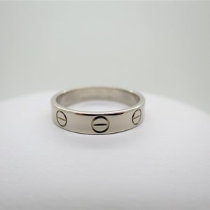 CARTIER LOVE Band, Size 49 (5 US), 18kt White Gold, Cartier Love Ring, Cartier B4085100, Cartier B4085149, Gifts for Her, Wedding Ring image 6