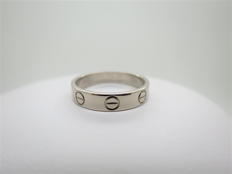 CARTIER LOVE Band, Size 49 (5 US), 18kt White Gold, Cartier Love Ring, Cartier B4085100, Cartier B4085149, Gifts for Her, Wedding Ring image 6