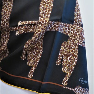 CARTIER SCARF, "Pantheres" Weave, 100% Silk, Includes Cartier Tag & Box, Made in France, Cartier Foulard Soie, Vintage Scarf, Luxury Scarves image 3