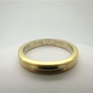 CARTIER TRINITY Wedding Ring, Size 49 (5 US), 18kt 3-Gold Band, Cartier Box & Certificate, Cartier B4052200, Cartier B4052249, Stacking Ring image 5