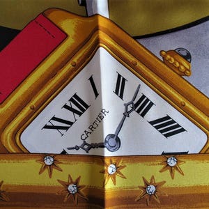CARTIER SCARF, "Santos Dumont" Model, 100% Silk, with Tag, Box & Certificate, Cartier Foulard Soie, Vintage Scarf image 1