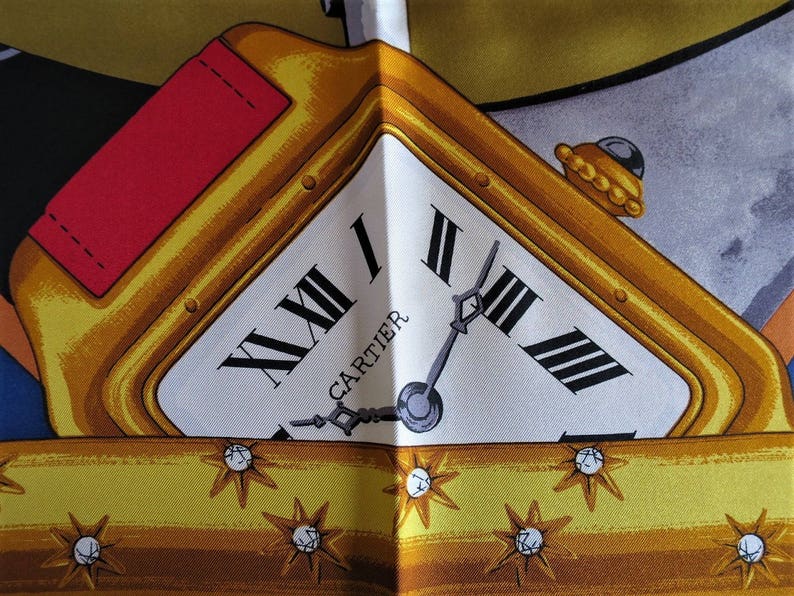 CARTIER SCARF, "Santos Dumont" Model, 100% Silk, with Tag, Box & Certificate, Cartier Foulard Soie, Vintage Scarf image 1
