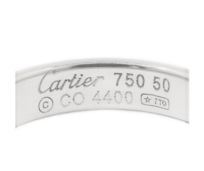CARTIER LOVE RING in 18kt White Gold Size 50 or 5.5 with Cartier Certificate of Authenticity and Original Box
