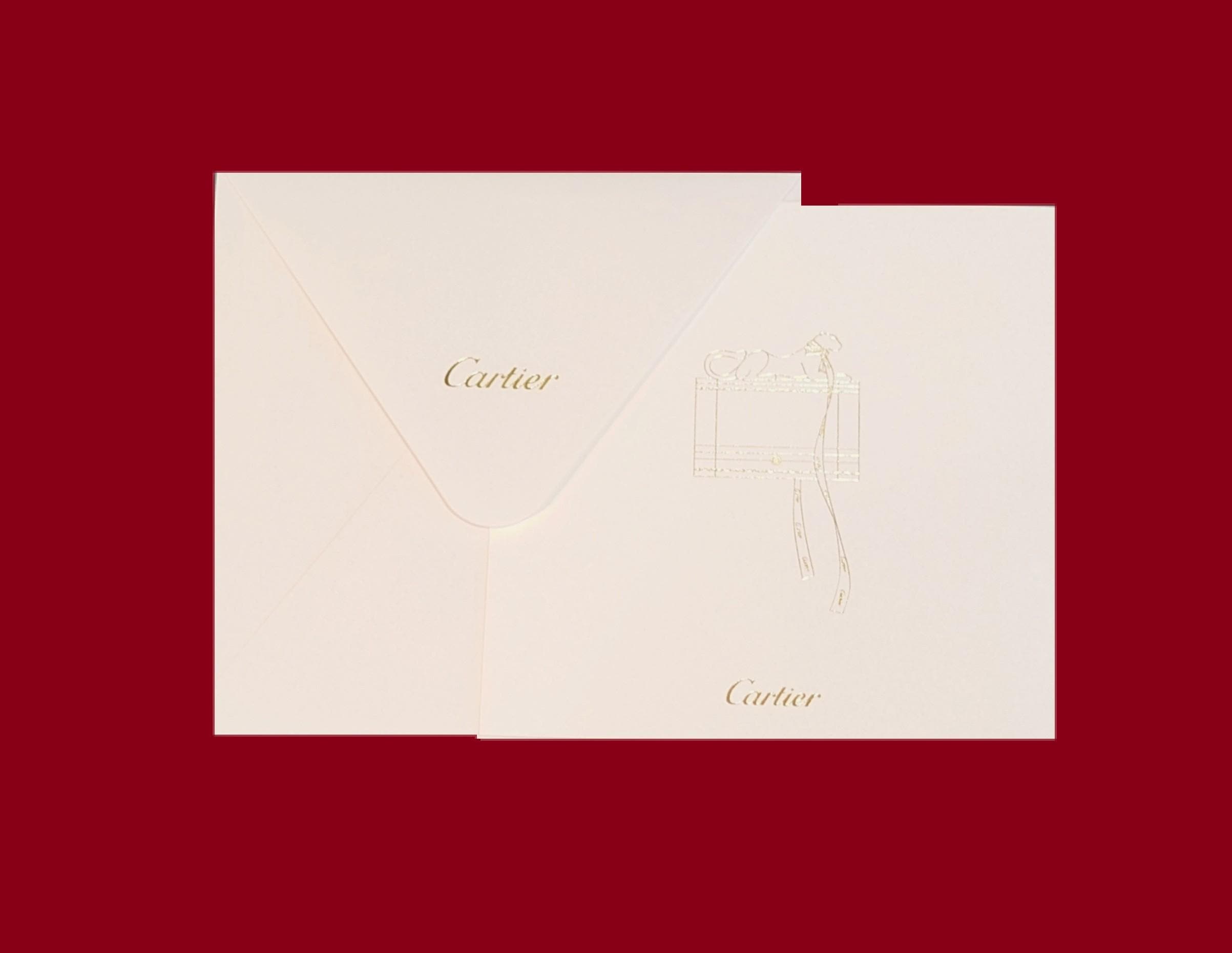 Maison CARTIER Stationery Set of 10 Large Note Cards With