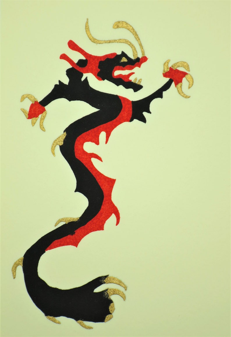 CARTIER STATIONERY, "Chinese Dragon" by Bill Glass for Cartier, Set of 5 w Envelopes & Box, Note Cards, Cartier circa 1990, Fine Stationery image 2