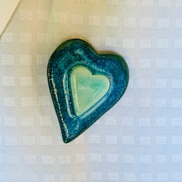 Heart-Shaped Ceramic Lapel Pin