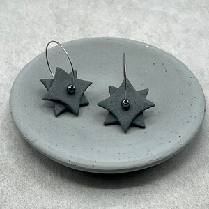 Black Geometric Earrings. Ceramic.