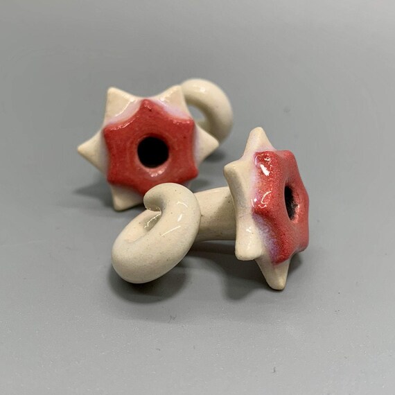 Flower-Shaped Gauges. 00 gauge, 0 gauge, 2 gauge. Ceramic
