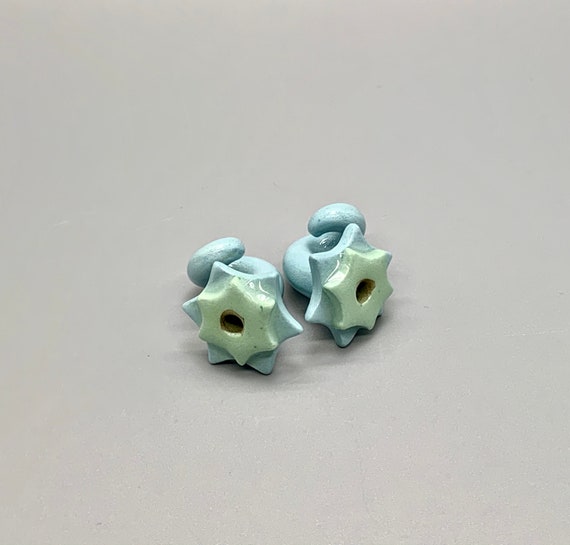 0 Gauge Ceramic Ear Taper. 8mm. Blue Ear Plug