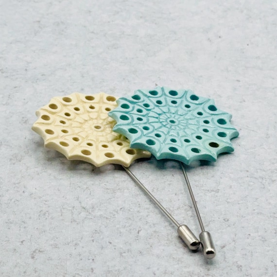 nature inspired ceramic brooch pin