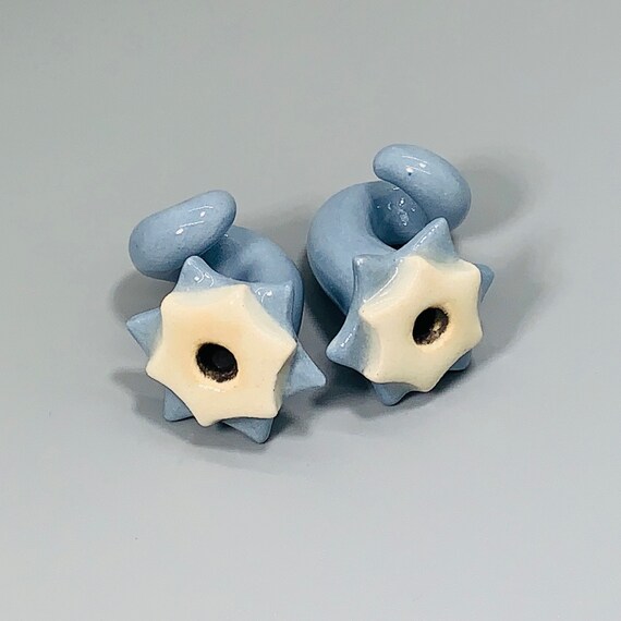 00 Gauge Ceramic Ear Taper. Blue Ear Plug 10mm