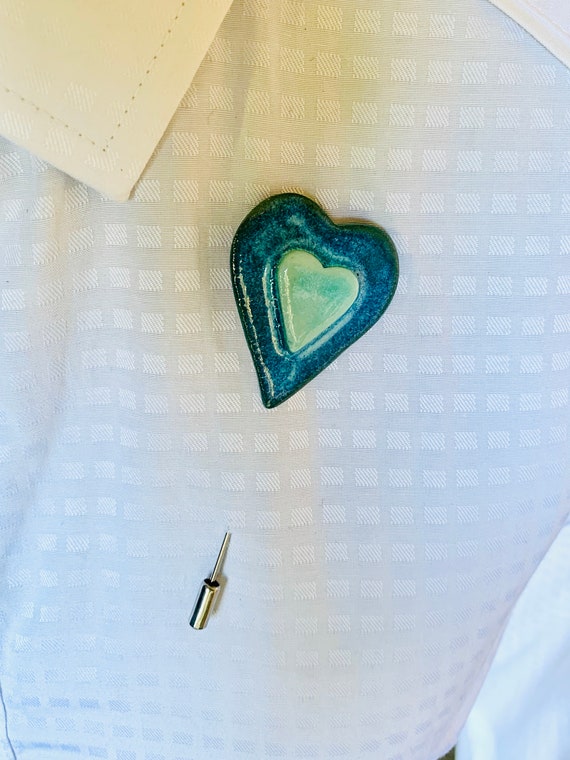 Heart-Shaped Ceramic Lapel Pin